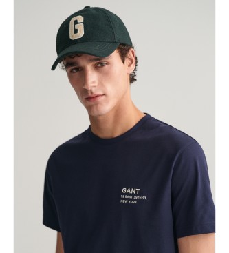 Gant T-shirt z małą grafiką, granatowy