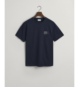 Gant T-shirt z małą grafiką, granatowy