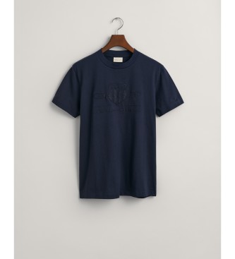 Gant T-shirt blu scuro con scudo d'archivio tonale