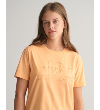Gant T-shirt arancione con scudo tonale