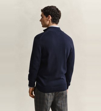 Gant Strickjacke mit Reißverschluss Casual navy