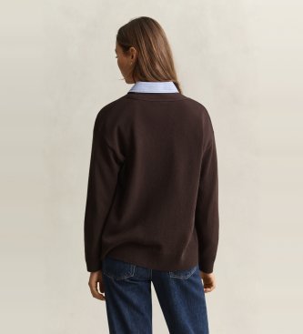 Gant Braune Cardigans aus Superfine Lambswool