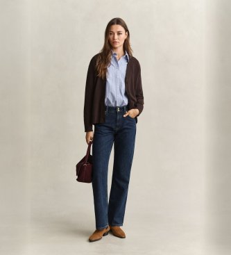 Gant Braune Cardigans aus Superfine Lambswool