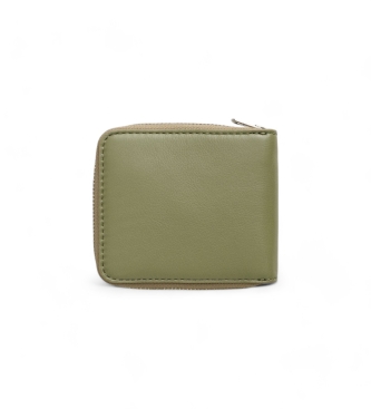 Gant Zielony skórzany portfel zapinany na zamek