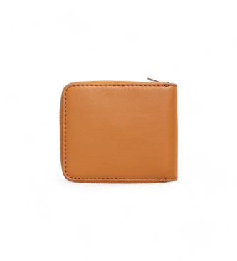 Gant Braunes Leder Portemonnaie mit Reiverschluss