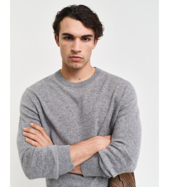 Gant Jersey de cuello redondo en cachemir gris