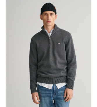 Gant Pull demi-zip en coton Gris dcontract