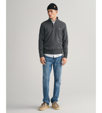 Gant Pull demi-zip en coton Gris dcontract