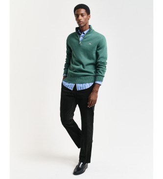 Gant Pull en coton semi-zipp Vert dcontract  