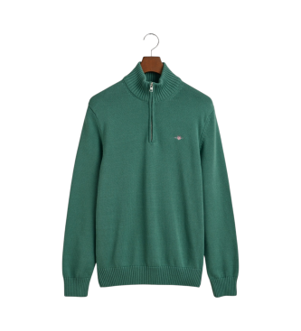 Gant Pull en coton semi-zipp Vert dcontract  