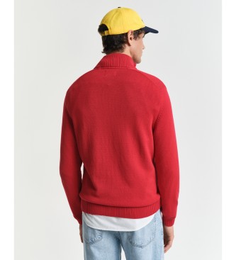 Gant Pull demi-zip en coton Rouge dcontract