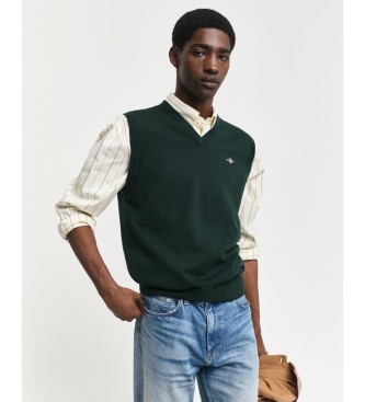 Gant Classic cotton waistcoat green