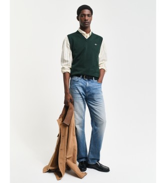 Gant Klassiek katoenen gilet groen