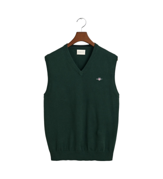 Gant Classic cotton waistcoat green