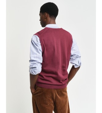 Gant Classic cotton waistcoat maroon