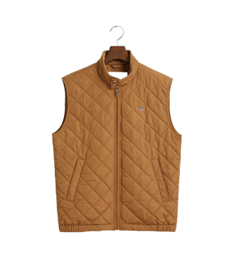 Gant Brown quilted windcheater waistcoat