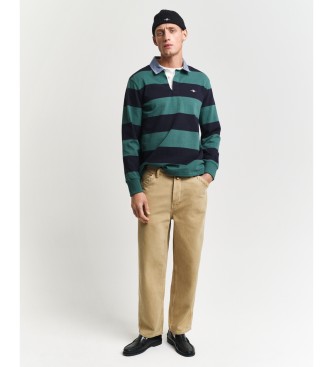 Gant Heavy green striped polo shirt
