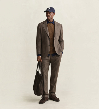 Gant Brown herringbone suit jacket