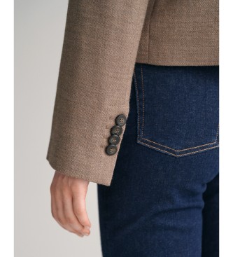 Gant Giacca blazer corta in lana marrone