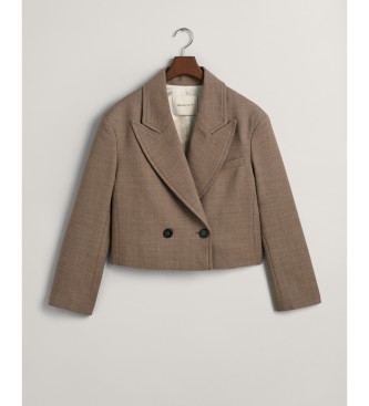 Gant Giacca blazer corta in lana marrone