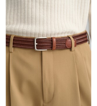 Gant Cintura in pelle elastica intrecciata marrone