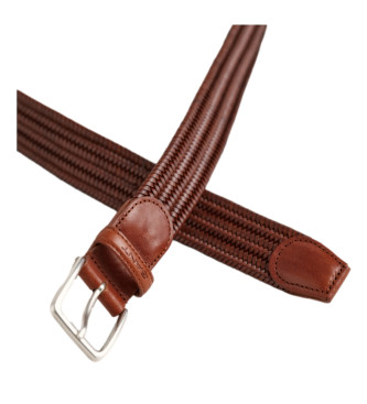 Gant Brown braided elasticated leather belt