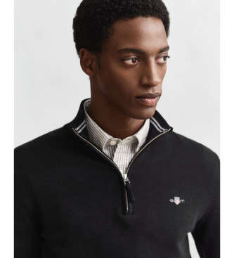 Gant Pull Classic Cotton à demi-zip noir
