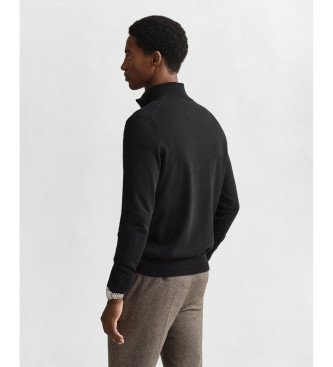 Gant Pull Classic Cotton à demi-zip noir