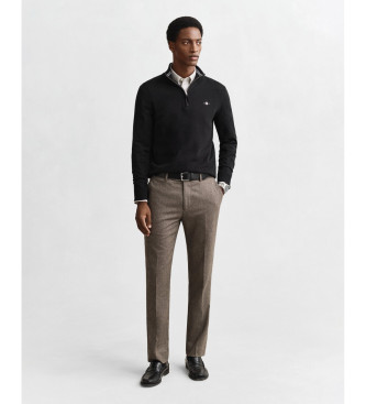 Gant Pull Classic Cotton à demi-zip noir