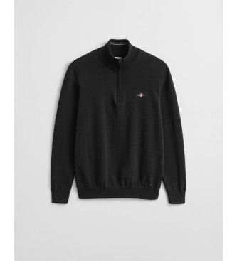 Gant Pull Classic Cotton à demi-zip noir