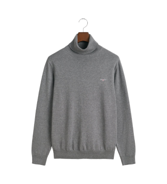 Gant Jersey clsico de algodn con cuello de cisne gris