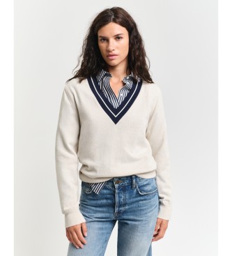 Gant Sweater met contrasterende V-hals