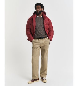 Gant Brown cotton cable knit crew neck sweater
