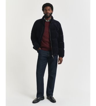 Gant Burgundy cotton cable-knit crew neck sweater