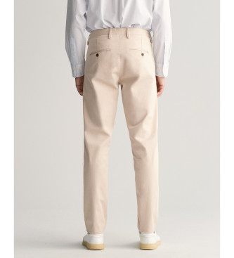 Gant Beige Chino-Hose in schmaler Passform aus Twill