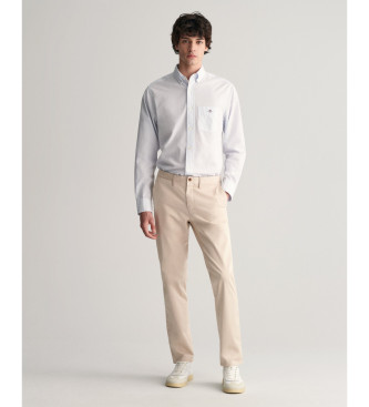 Gant Beżowe spodnie chino o kroju slim fit