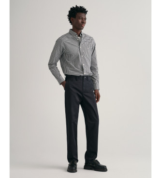 Gant Pantalon chino de coupe rgulire en serg noir