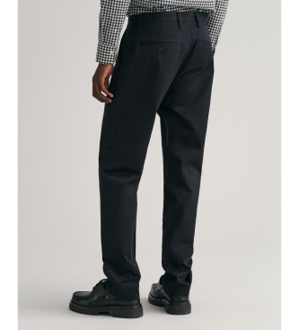 Gant Pantaloni chino in twill neri dalla vestibilit regolare