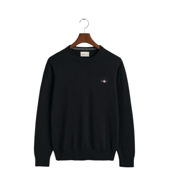 Gant Classic black cotton crew neck jumper