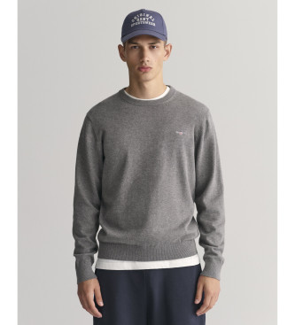 Gant Classic Cotton Crewneck Pullover Grey