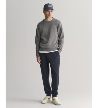 Gant Classic Cotton Crewneck Pullover Grey