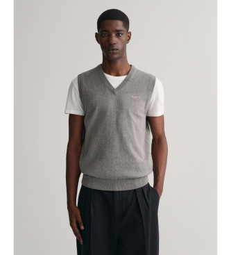 Gant Gilet classico in cotone grigio