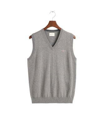 Gant Gilet classico in cotone grigio