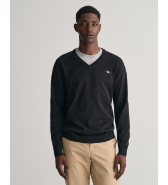 Gant Pull classique en coton noir  col en V