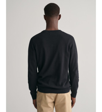 Gant Pull classique en coton noir  col en V