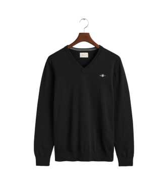 Gant Pull classique en coton noir  col en V