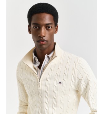 Gant Beige pullover med halv lynls
