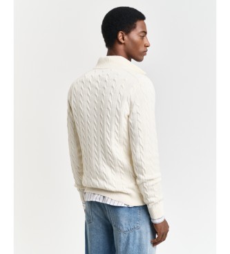 Gant Beige pullover med halv lynls