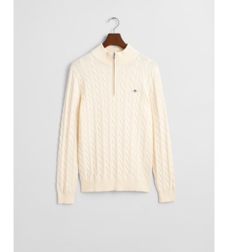 Gant Beige pullover med halv lynls