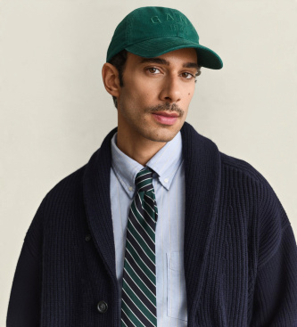 Gant Marineblauw geribbeld vest